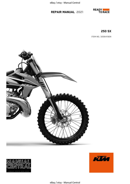 KTM 2021 - 250 SX - Service Workshop Repair Manual