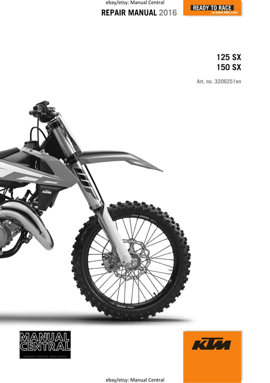 KTM 2016 - 125 150 SX - Service Workshop Repair Manual