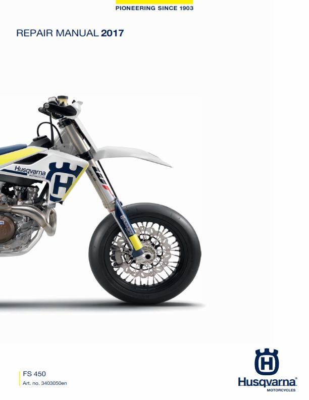 Husqvarna 2017 - FS 450 - Service Workshop Repair Manual