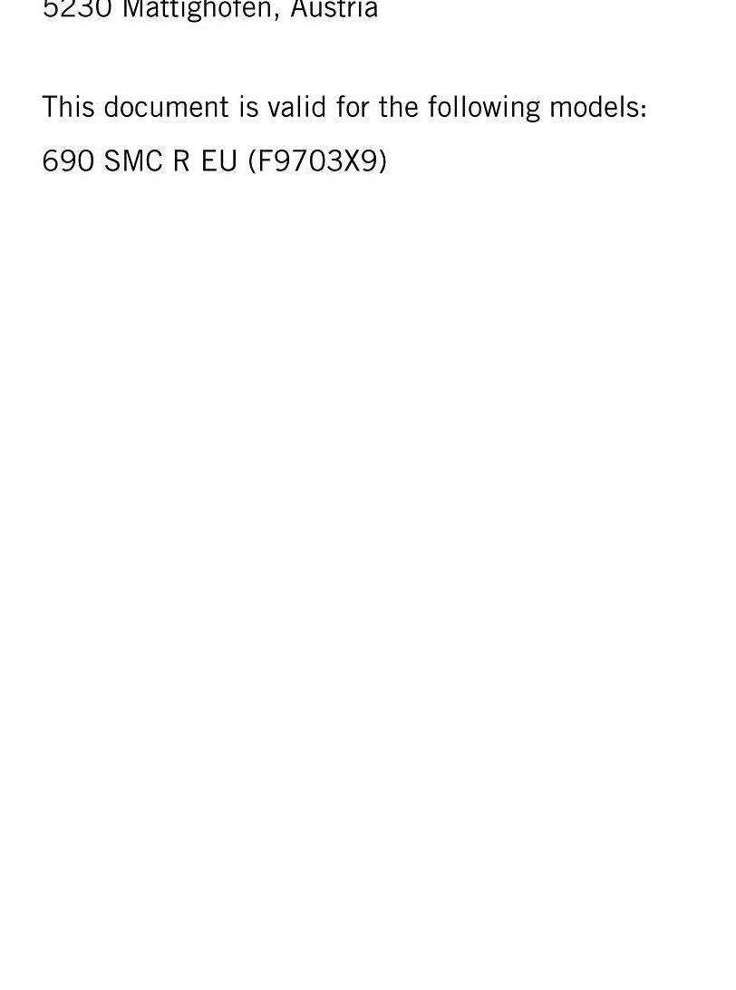 KTM 2024 - 690 SMC R Eu- Service Workshop Repair Manual