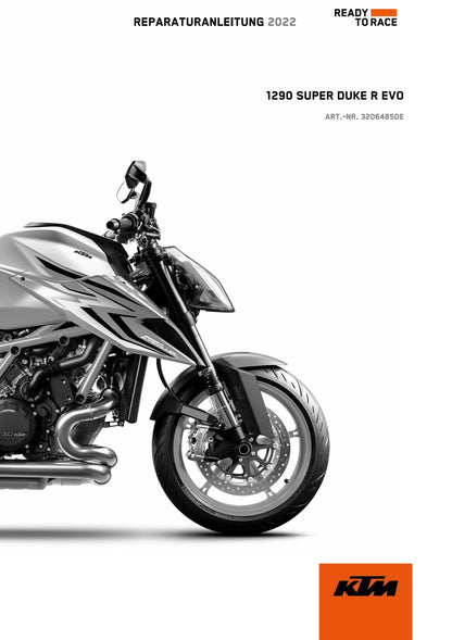 German Language - KTM 2022 - 1290 Super Duke R Evo - Reparaturanleitung - Service Workshop Repair Manual