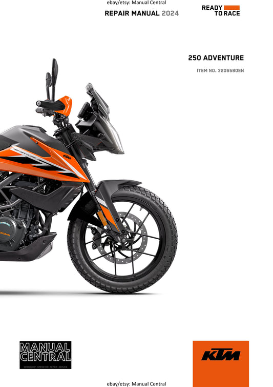 KTM 2024 - 250 ADVENTURE - Service Workshop Repair Manual