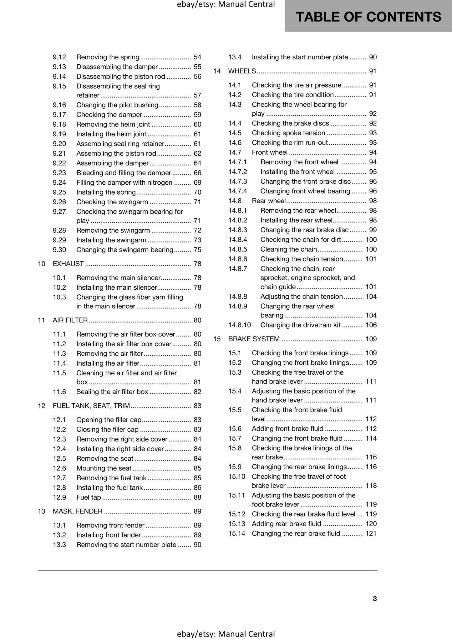 Husqvarna 2016 - TC 250 - Service Workshop Repair Manual