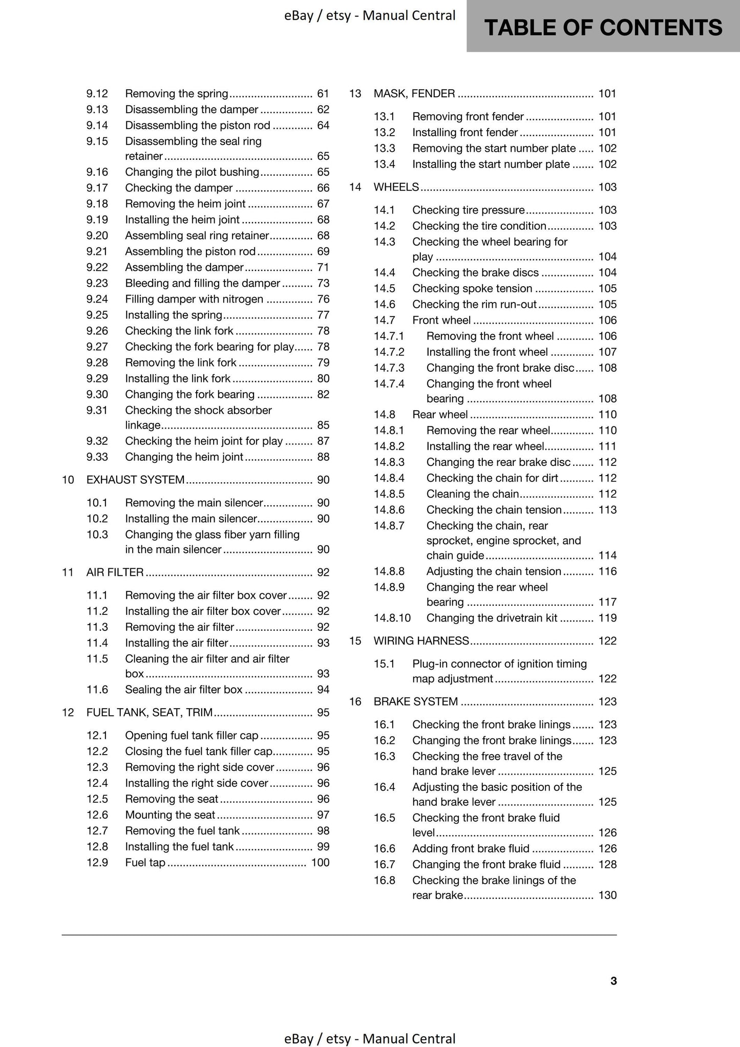 Husqvarna 2019 - TC 125 - Workshop Service Repair Manual