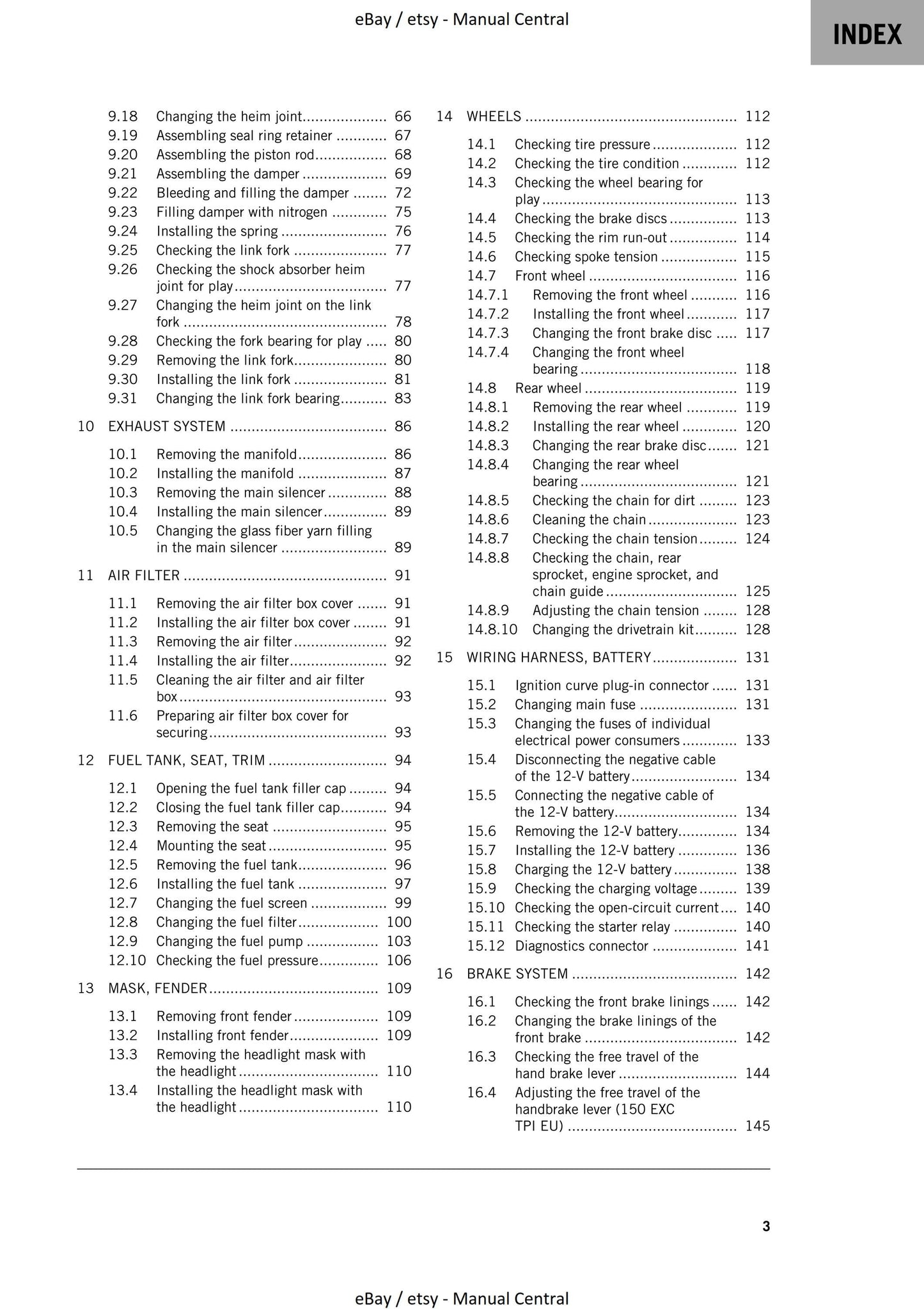 KTM 2022 - 150 Exc Xc-w Tpi - Service Workshop Repair Manual