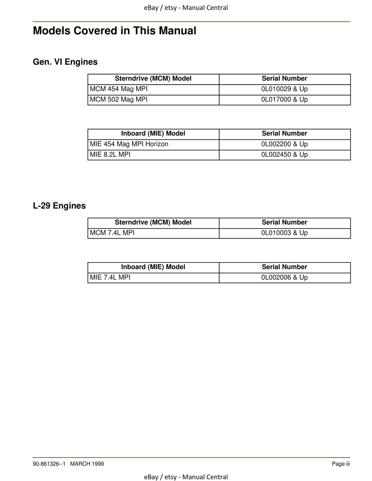 Mercury Mercruiser Service Manual 23 - Marine Engines GM V8 454 502 Cid (7.4L) (8.2L)