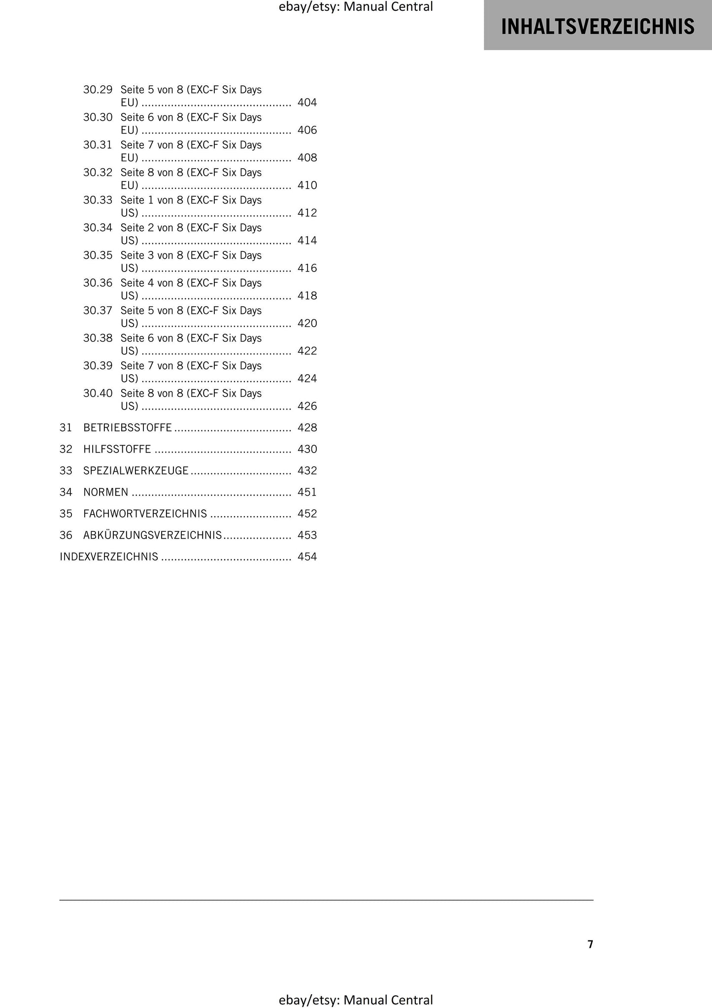 German Language - KTM 2018 - 450 500 Exc-f Six Days - Reparaturanleitung - Service Workshop Repair Manual