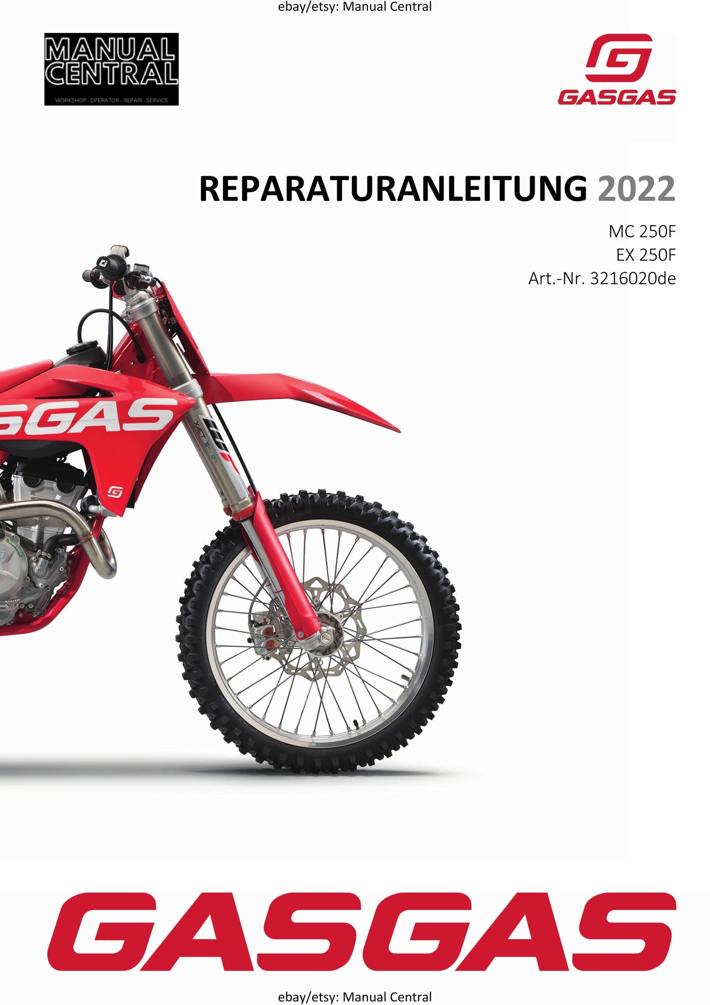 German Language - GASGAS 2022 - EX MC 250F - Reparaturanleitung - Service Workshop Repair Manual