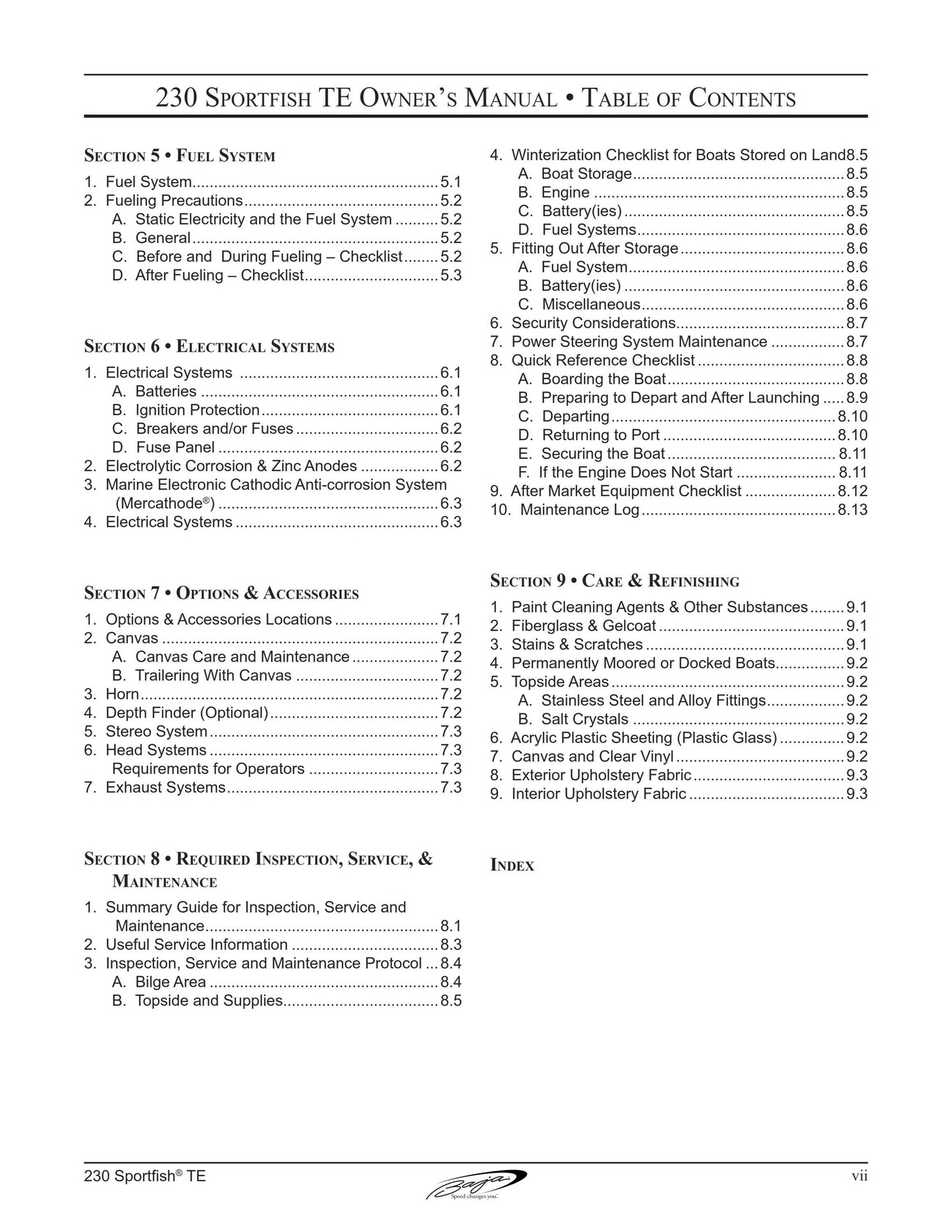 Baja Marine - 230 Sportfish Tournament Edition - Owners Manual