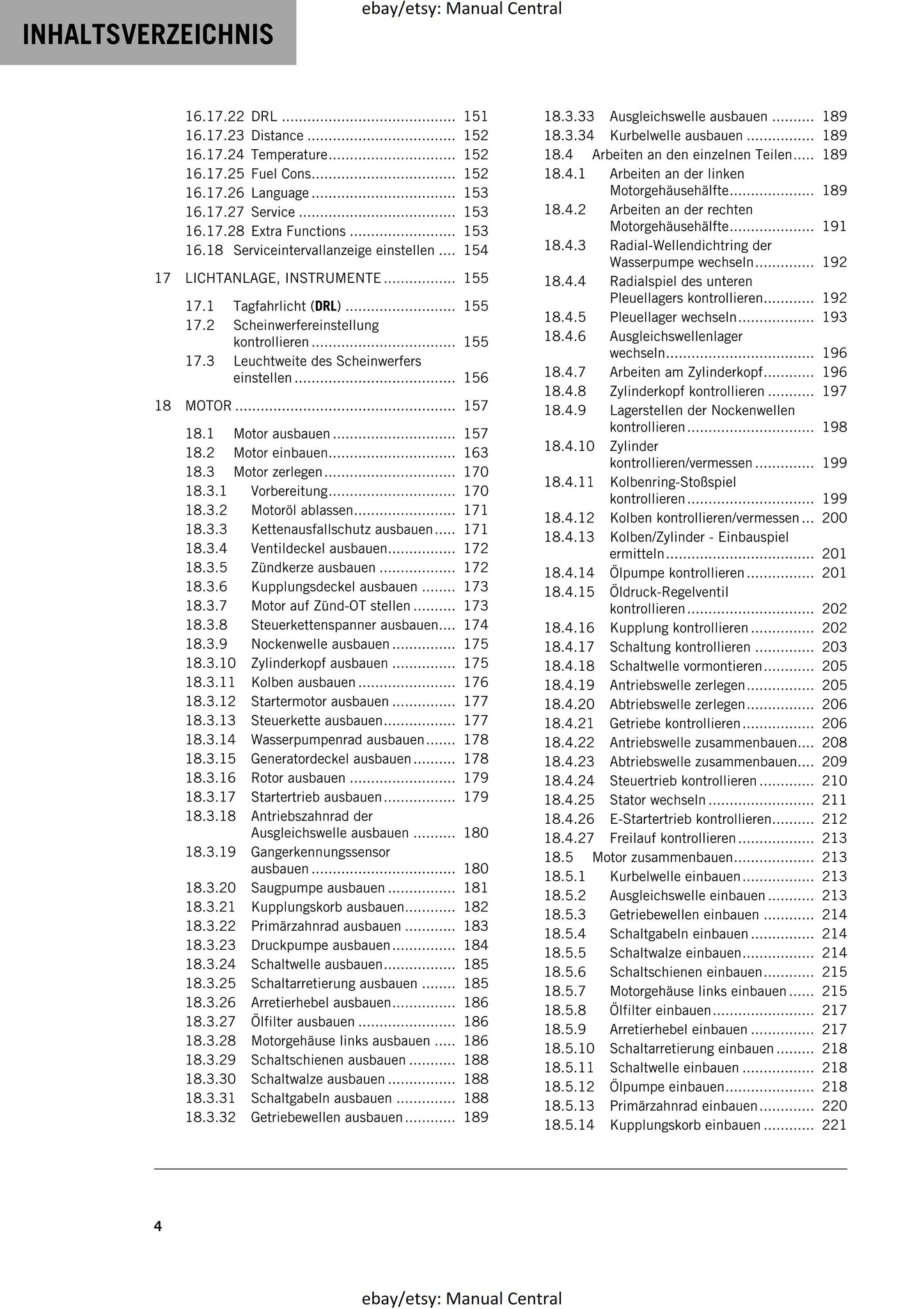 German Language - KTM 2020 - 390 Duke - Reparaturanleitung - Service Workshop Repair Manual