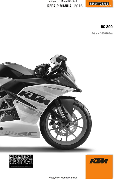 KTM 2016 - RC 390 - Service Workshop Repair Manual