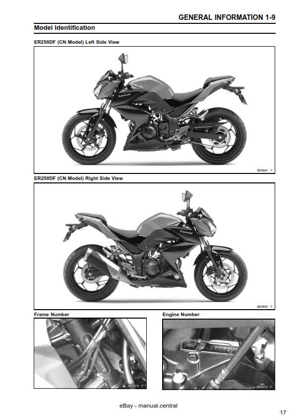Kawasaki Z250 ABS 2013 2014 2015 - Workshop Service Repair Manual