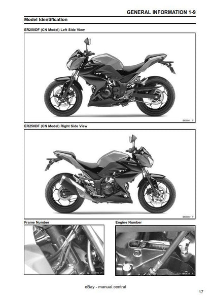 Kawasaki Z250 ABS 2013 2014 2015 - Workshop Service Repair Manual
