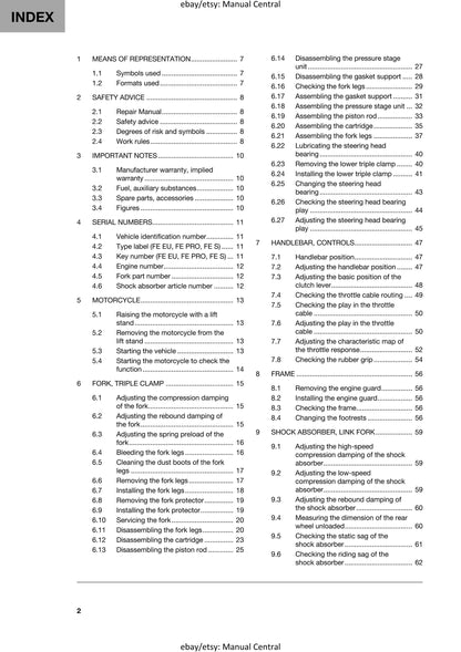 Husqvarna 2024 - FE 350 PRO 350w 350s - Service Workshop Repair Manual