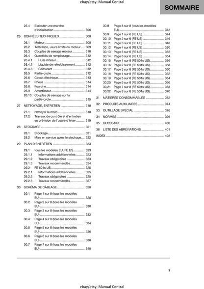 PDF - French Language - Husqvarna 2021 - FE 450 501 501s - Manuel De Reparation