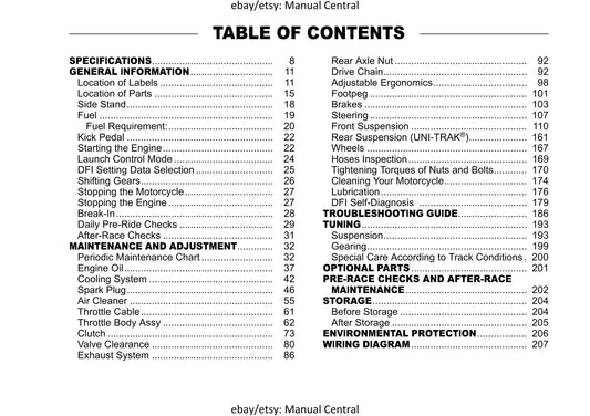 Kawasaki 2018 - KX250F - Owners Manual