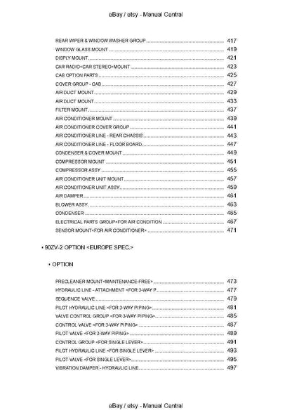 Kawasaki 90ZV-2 Wheel Loader - Part Catalog Manual