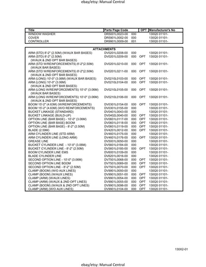 Link Belt - X2 Series - 130 - Parts Manual