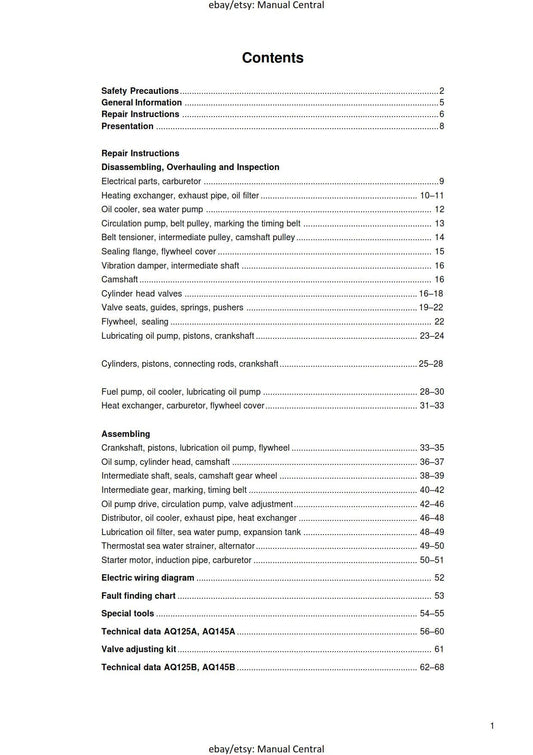 Volvo Penta Engine Unit - AQ125A AQ125B AQ145A AQ145B - Workshop Service Repair Manual