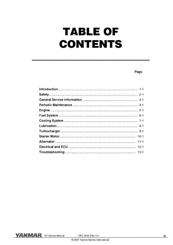 Yanmar Marine Engine -  4BY-150 4BY-180 6BY-220 6BY-260 - Service Repair Workshop Manual