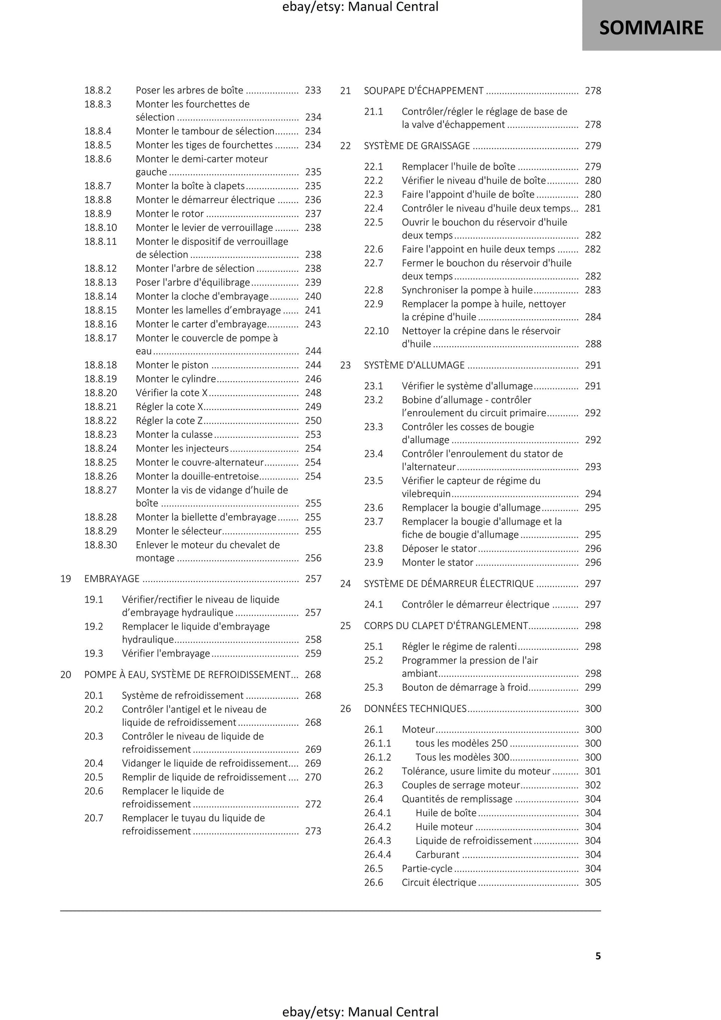 French Language - GasGas 2023 - EC 250 300 - Manuel De Reparation -  Service Workshop Repair Manual