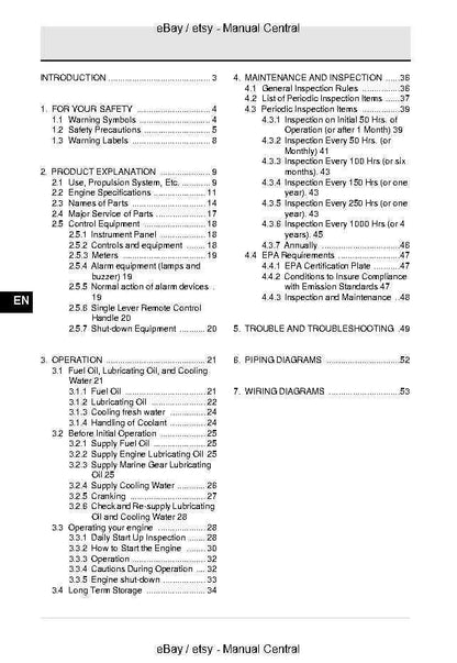 Yanmar Marine Diesel Engine - Operation Manual - 2YM15 3YM20 3YM30