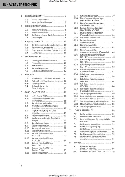 German Language - KTM 2021 - 450 XC-F SX-F Factory Edition - Reparaturanleitung - Service Workshop Repair Manual