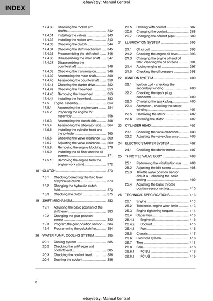Husqvarna 2024 - FC FX 450 Rockstar Edition - Service Workshop Repair Manual