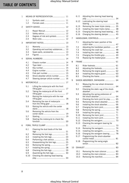 KTM 2017 - 1290 Super Adventure T - Service Workshop Repair Manual