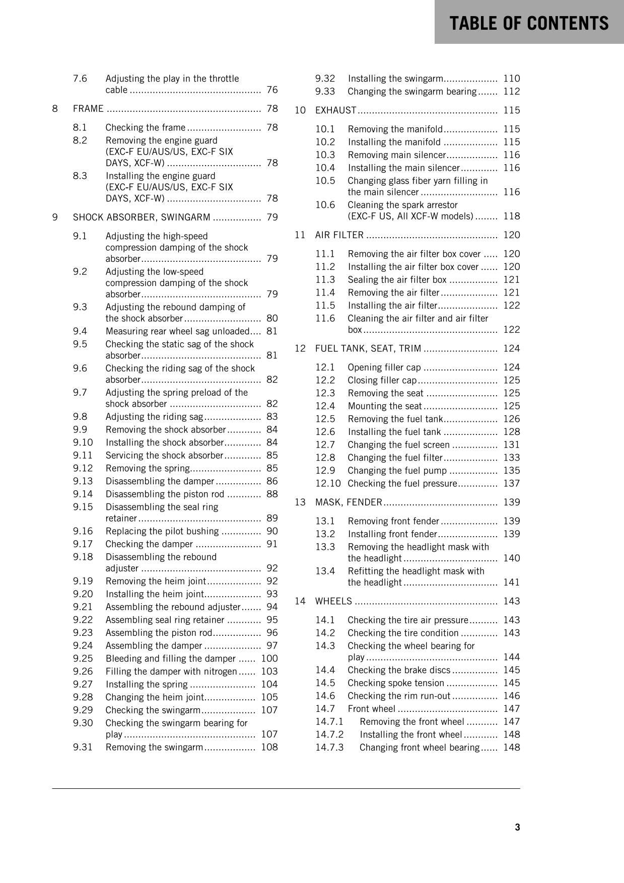 KTM 2016 - 350 EXC-F XCF-W - Service Workshop Repair Manual