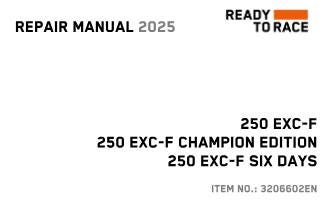 pdf - German / French / Italian / Spanish / English Language - 2025 KTM 250 SX-F Adamo Factory Edition XC-F - workshop