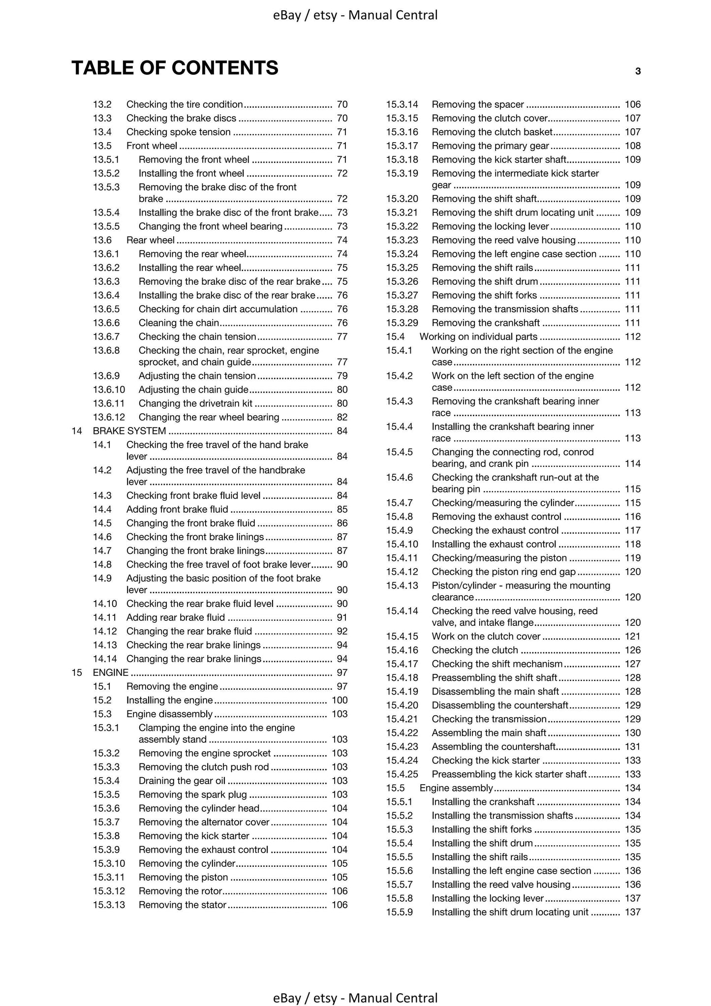 Husqvarna 2014 - TC 85 19/16 17/14 - Service Workshop Repair Manual