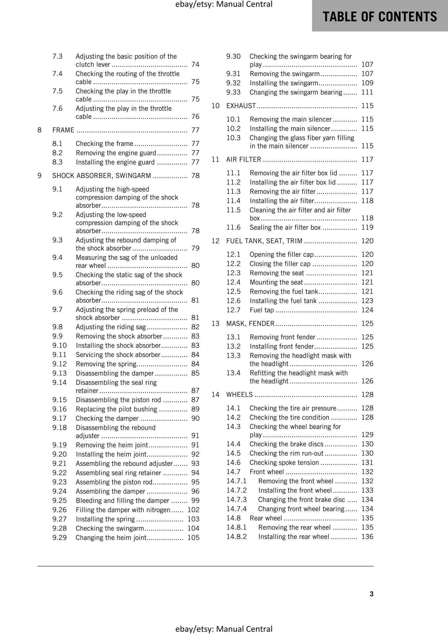 KTM 2016 - 250 300 EXC XC-W Six Days - Service Workshop Repair Manual