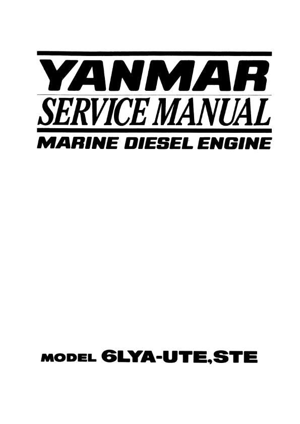 Yanmar 6LYA-UTE STE Service Workshop Repair Manual