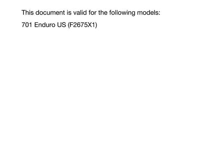 Husqvarna 2024 - 701 Enduro US Edition - Service Workshop Repair Manual
