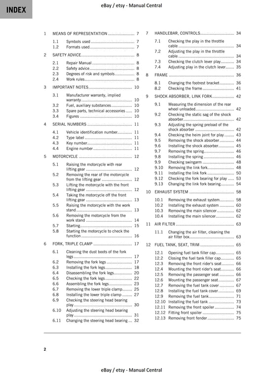 KTM 2020 - 125 Duke - Service Workshop Repair Manual