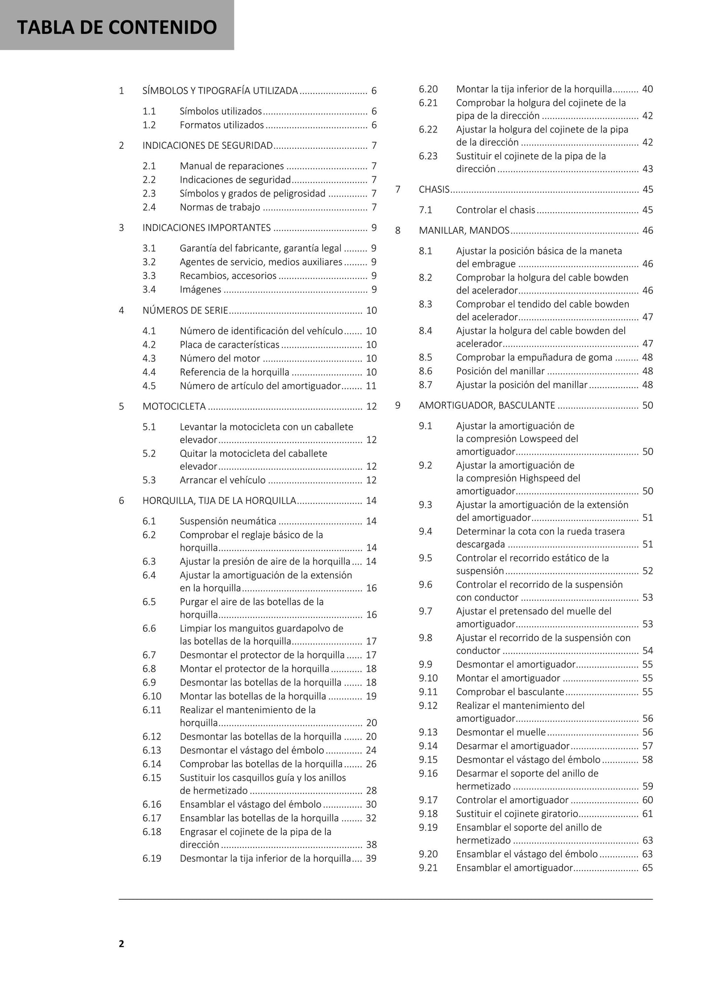 Spanish Language - Gasgas 2021 - MC 65 - Manual de Reparacion