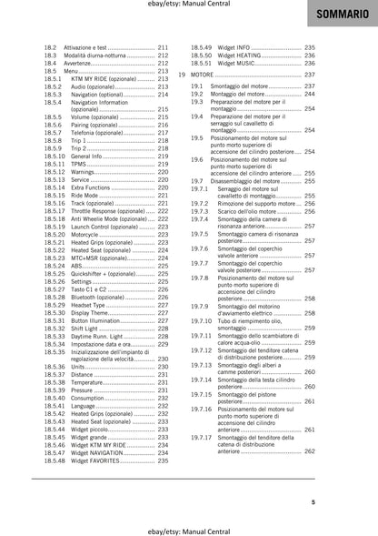 Italian Language - 2023 KTM - 1290 Super Duke R Evo - Manuale Di Riparazione
