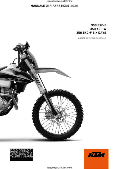 Italian Language - KTM 2020 - 350 Xcf-w Exc-f Six Days - Manuale Di Riparazione