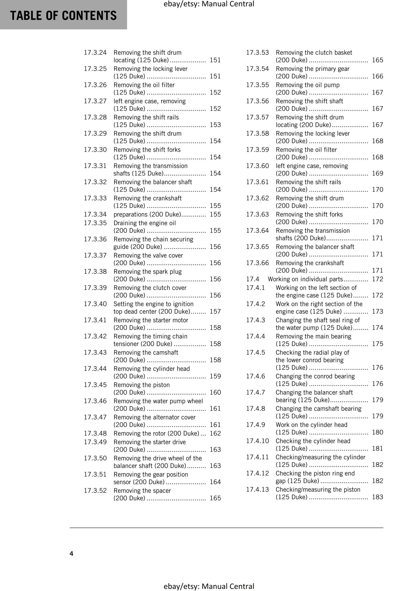 KTM 2016 - 125 200 DUKE - Service Workshop Repair Manual
