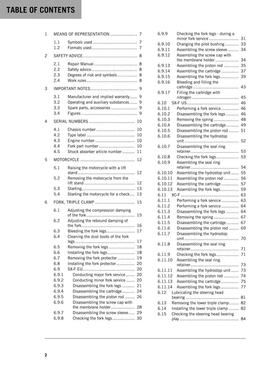 KTM 2015 - 450 Sx-f Xc-f - Service Workshop Repair Manual