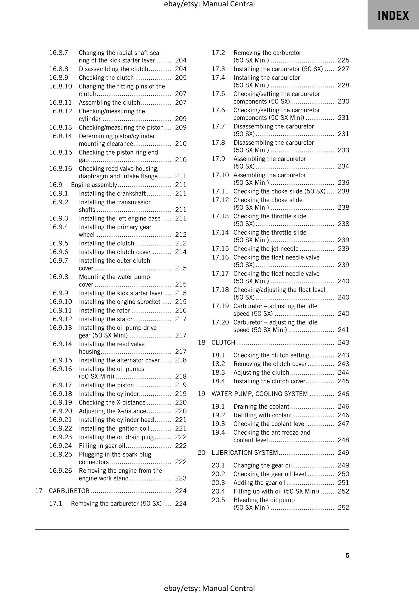 PDF - KTM 2020 - 50 Sx Mini - Service Workshop Repair Manual