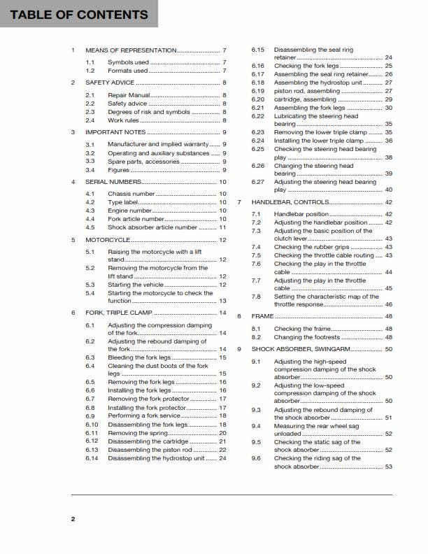 Husqvarna 2016 - FC 250 - Service Workshop Repair Manual