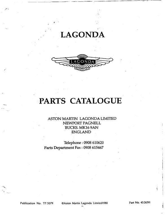 Aston Martin Lagonda Parts Manual
