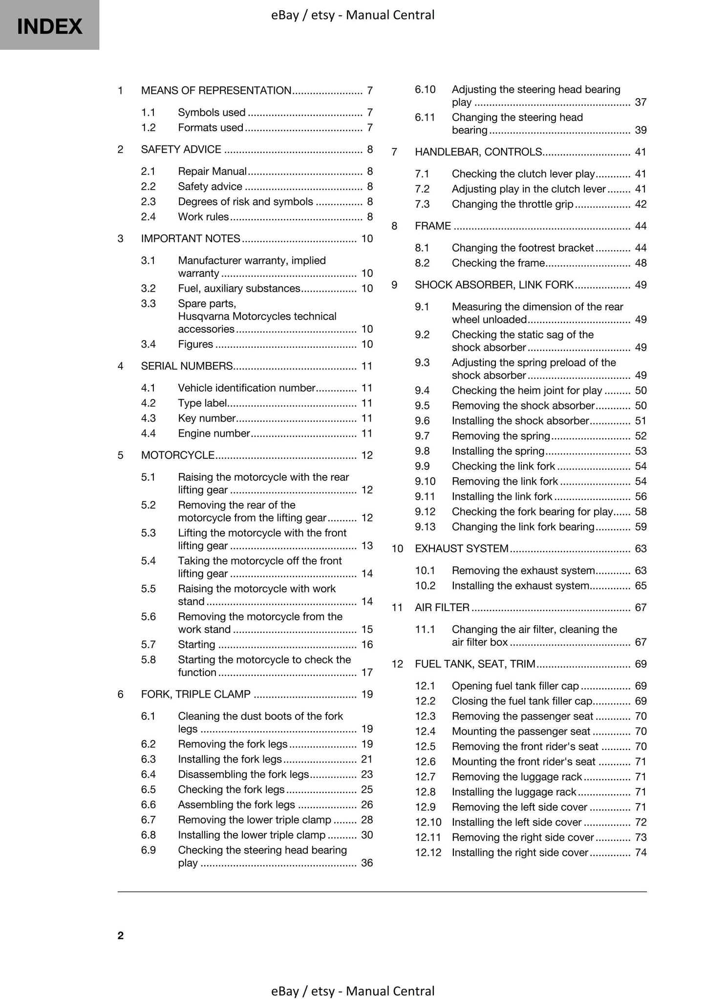 Husqvarna 2022 - Svartpilen 200 - Service Workshop Repair Manual