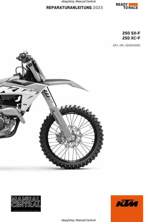 German Language - KTM 2023 - 250 Xc-f Sx-f - Reparaturanleitung - Service Workshop Repair Manual