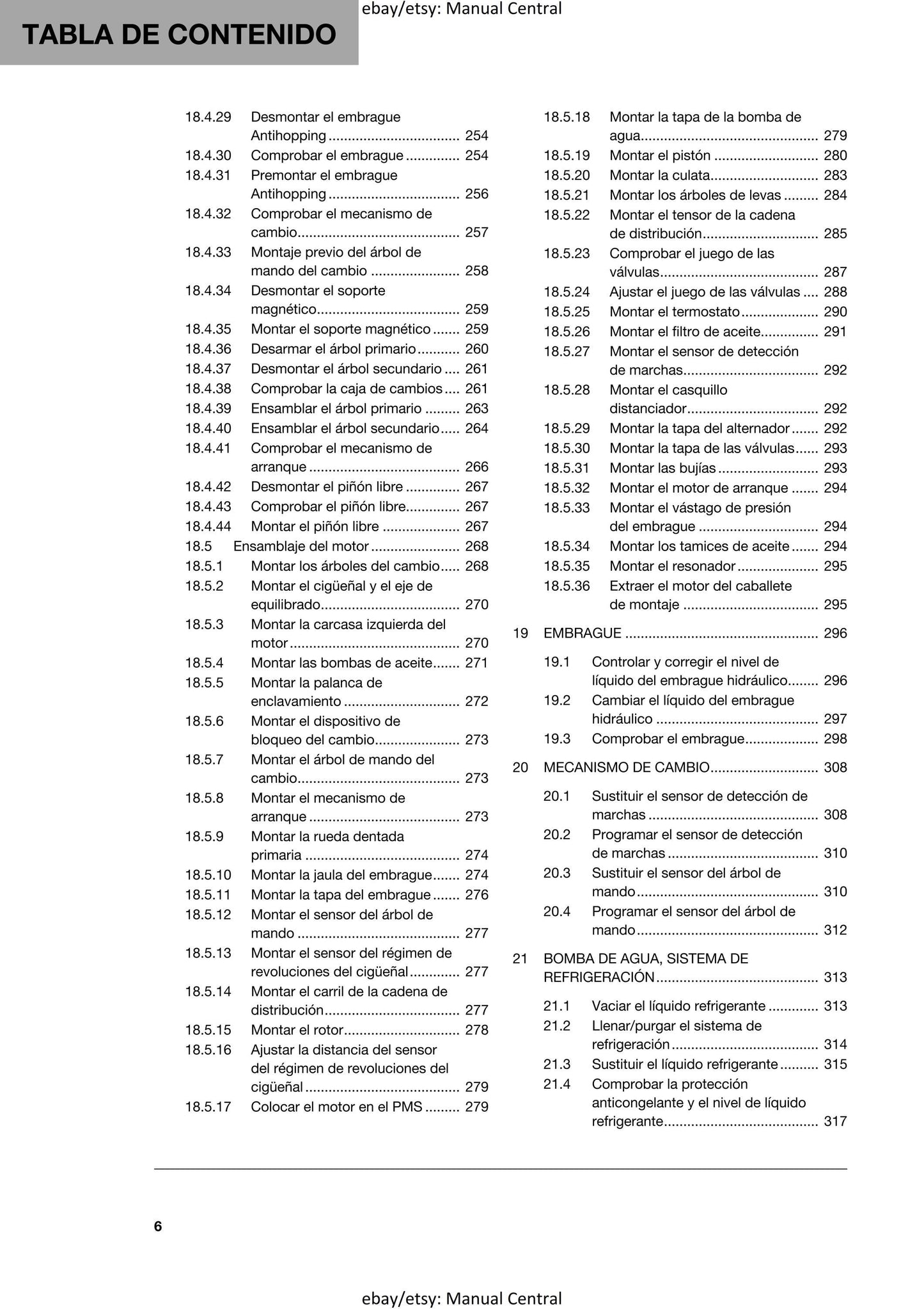 Spanish Language - Husqvarna 2020 - 701 Enduro  - Manual de Reparacion