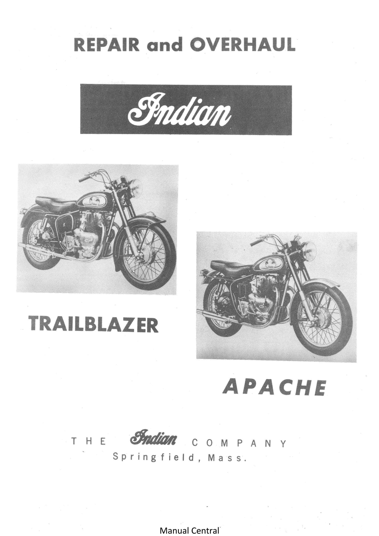 1955 to 1958 Indian Trailblazer, Apache Workshop Service Repair Manual