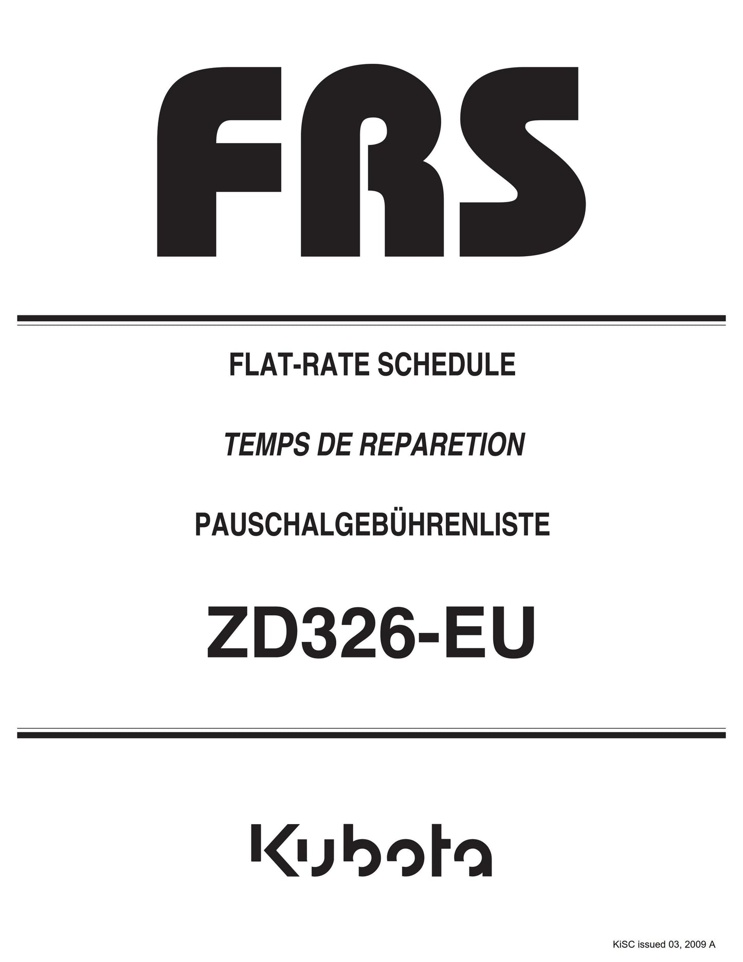 Kubota Flat Rate Schedule - ZD326-EU
