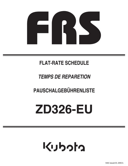 Kubota Flat Rate Schedule - ZD326-EU